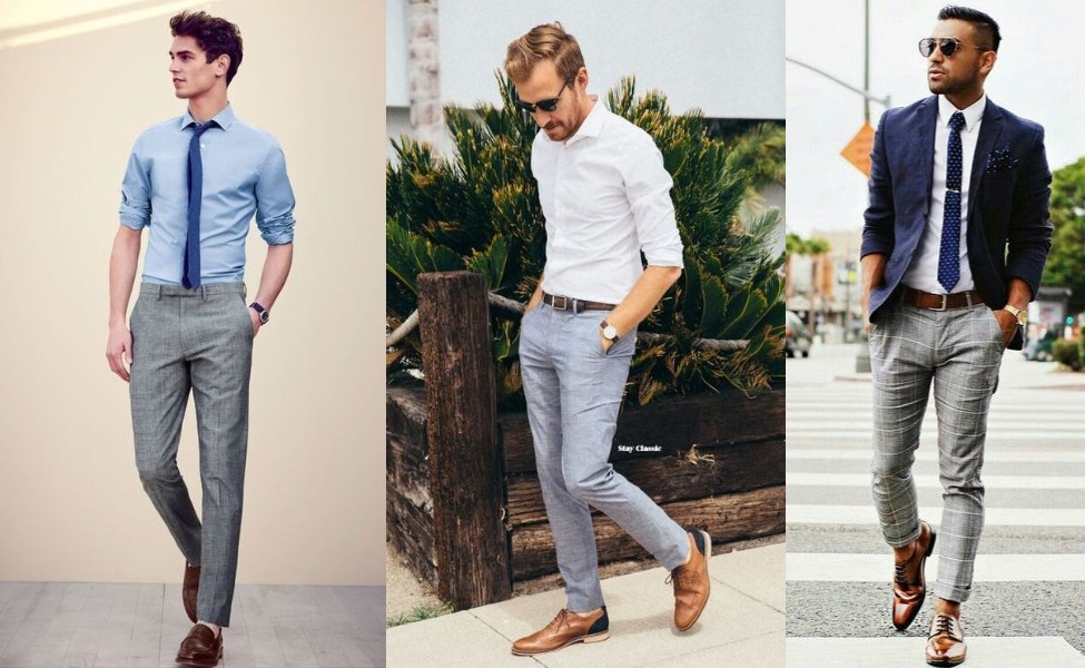 6 Fashionforward Styling Ideas for Blue pants with Brown shoes